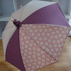 手作り日傘とバッグのセット！   涼しいコットン素材。和服にも。 5枚目の画像