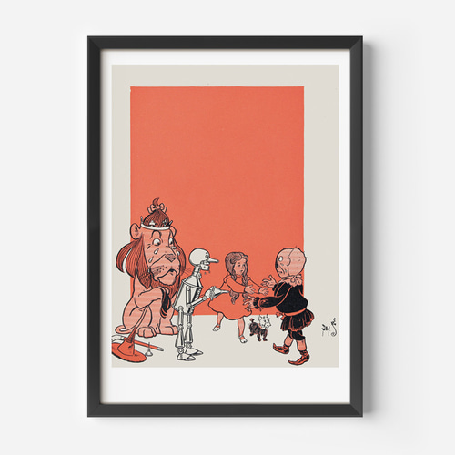 ヴィンテージポスター、「オズの魔法使い」の挿絵ポスター、シンプルな