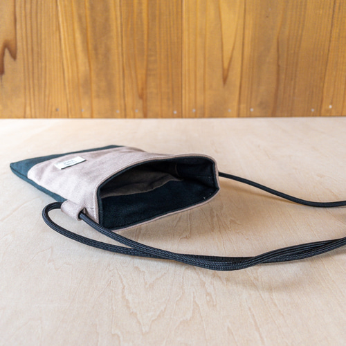 帆布のスマホショルダー【くすみ バイカラー】/ミニショルダー