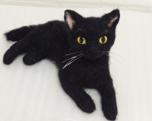 猫 羊毛 羊毛フェルト ハンドメイド 黒猫 ねこ 羊毛フェルト