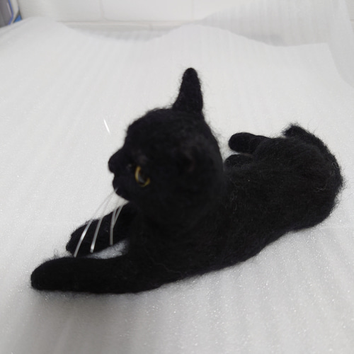 猫 羊毛 羊毛フェルト ハンドメイド 黒猫 ねこ 羊毛フェルト