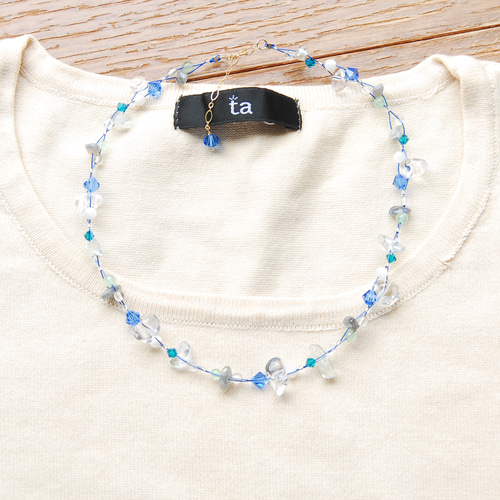 盛夏のナイロンコートワイヤーネックレス ブルーオーシャン14kgf  