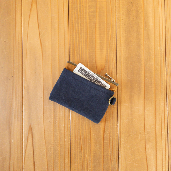 帆布のミニポーチ【バイカラー】/コインケース 5枚目の画像