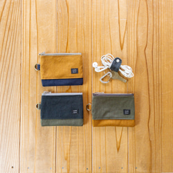 帆布のミニポーチ【バイカラー】/コインケース 1枚目の画像