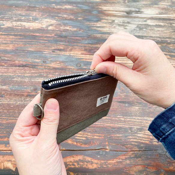 帆布のミニポーチ【バイカラー】/コインケース 16枚目の画像