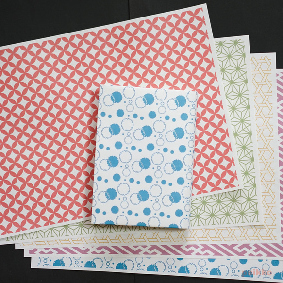 紙書封面日本圖案圖案 2（彩色）（5 件套） 第5張的照片