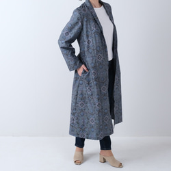 大島紬のローブカーディガン 羽織りもの　着物リメイク 1枚目の画像