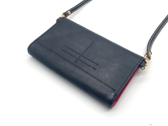 サンプルセール レザー 財布ショルダーバッグ w/スマートフォン　クラッチバッグ お財布バッグ 3枚目の画像
