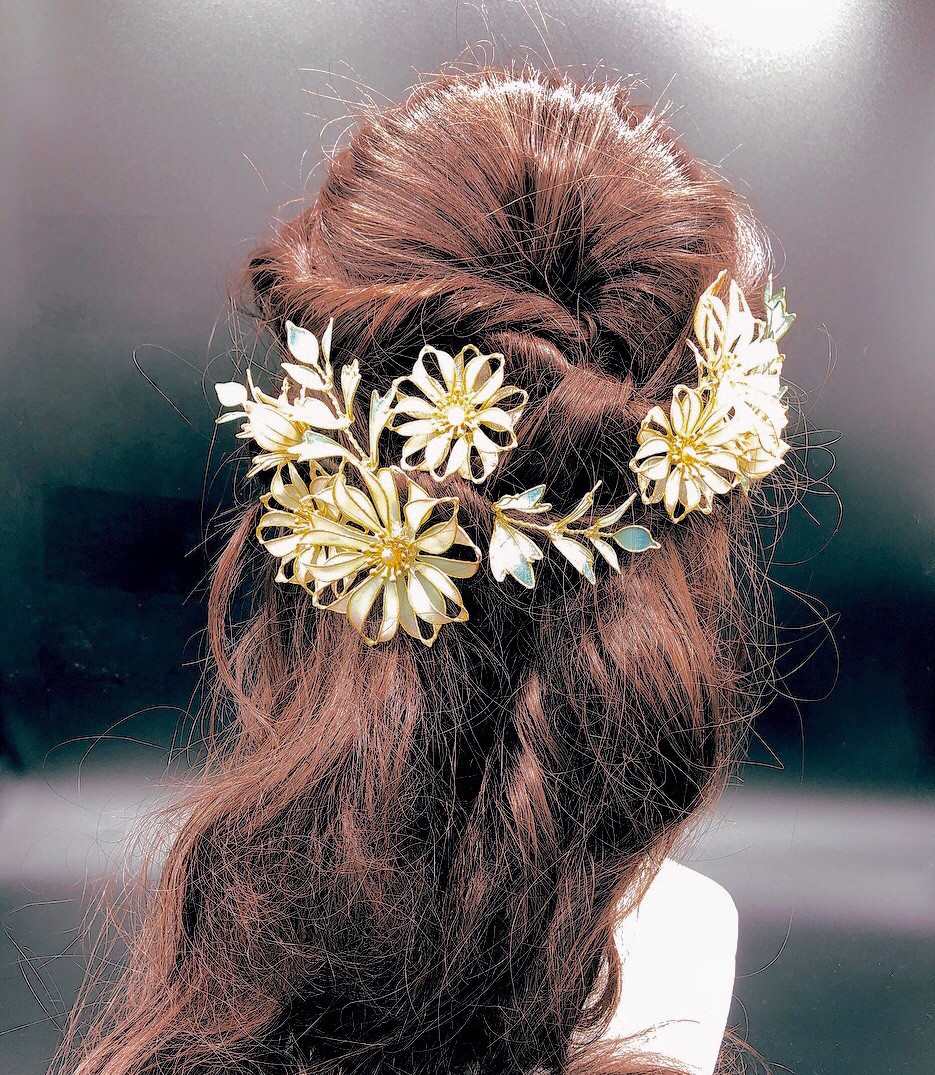 リボンを編んだようなお花　ユーピン10個セット　アメリカンフラワー