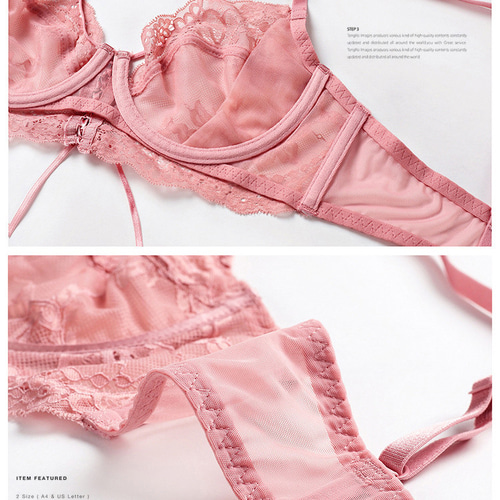 75D ブラック ブラショーツセット 超薄型ブラジャー ショーツ 女性下着