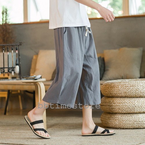 サルエルパンツ メンズ ワイドパンツ 夏 チノパンツ 麻パン