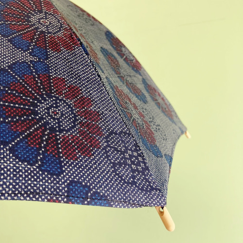 着物リメイク日傘 大島紬・ピーコック柄 一点もの 傘・日傘 日月堂（に