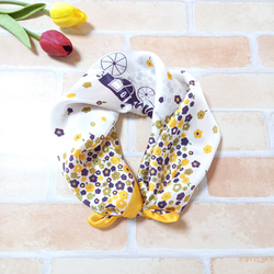 プチシルクミモザ花フラワー柄スカーフ0105 1枚目の画像