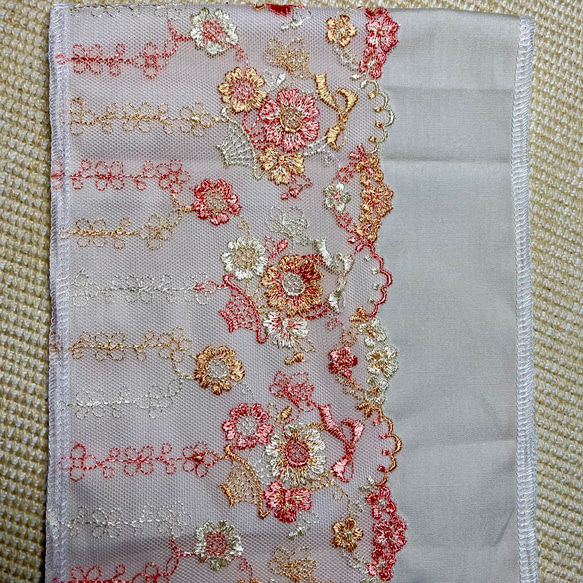 洗える刺繍半衿　オレンジグラデーション 7枚目の画像