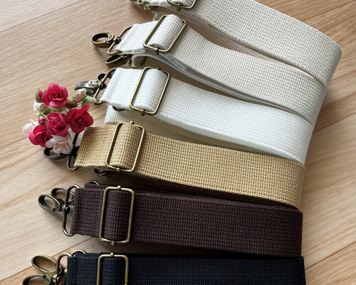 【B38】柿渋染め　ショルダーベルト　約3.8㎝幅×約130㎝ トートバッグ 柿渋染帆布 独楽 [尾道 帆布鞄 彩工房]