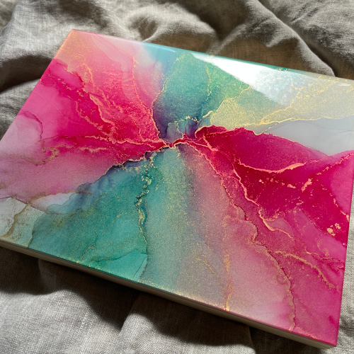 pink×green』アルコールインクアートインテリアパネル その他