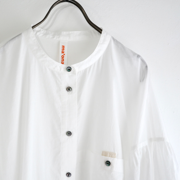 balloon sleeve gather blouse (organic cotton) 3枚目の画像