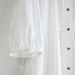 balloon sleeve gather dress (organic cotton) 5枚目の画像