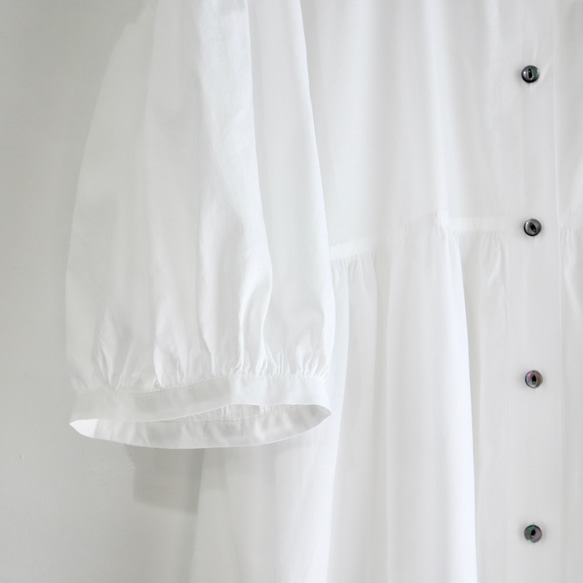 balloon sleeve gather dress (organic cotton) 5枚目の画像