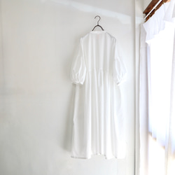 balloon sleeve gather dress (organic cotton) 6枚目の画像