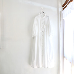 balloon sleeve gather dress (organic cotton) 1枚目の画像