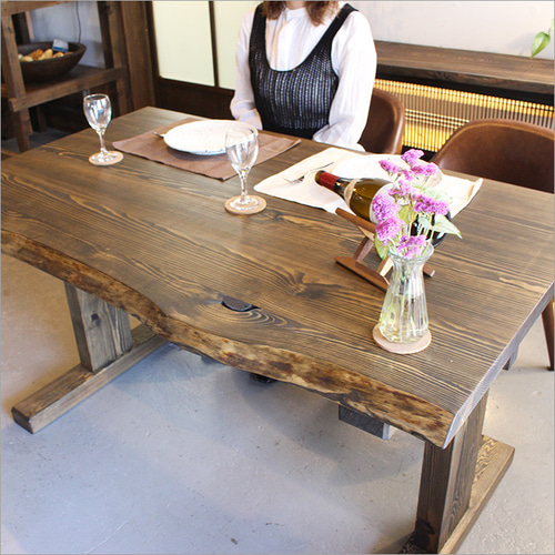 サイズが選べる 古材 ダイニングテーブル 一枚板 アンティーク 職人