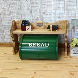 木製　ハートくり抜きペーパー&調味料ラック スパイスラック 調味料入れ ハート 飾り棚 収納家具 可愛い フリー