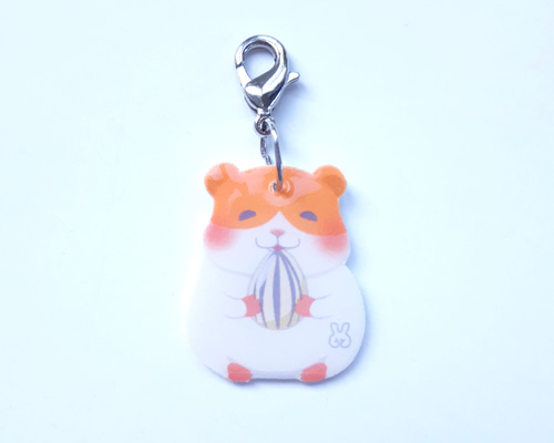 ひまわりの種好きなハムスターさんのチャーム マスクアクセサリー うと