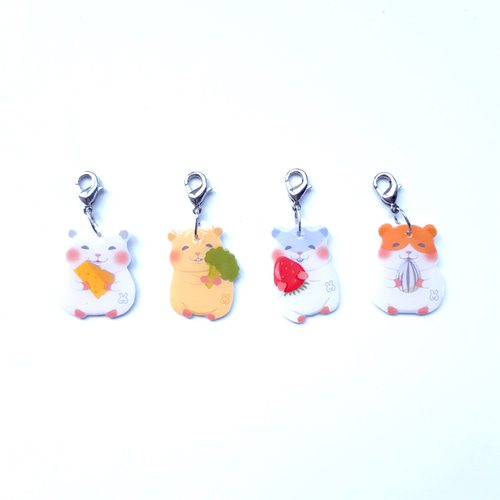 ひまわりの種好きなハムスターさんのチャーム マスクアクセサリー うと