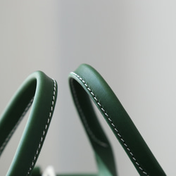 帆布 x 皮革拼接真皮編織手提包單肩托特包抽繩包單肩包 第8張的照片