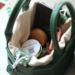 帆布 x 皮革拼接真皮編織手提包單肩托特包抽繩包單肩包 第12張的照片