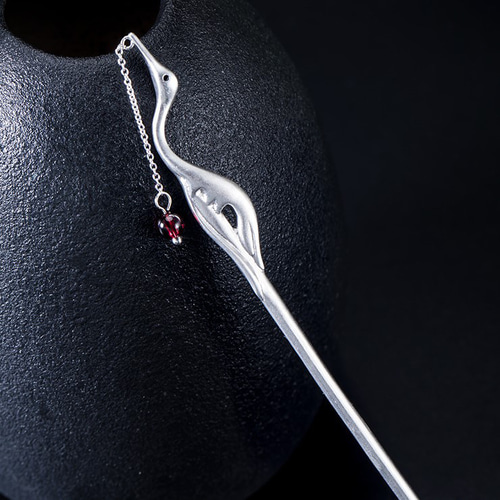 受注制作＞鶴のかんざし 簪 つる シルバー プレゼント ギフト K027  