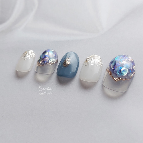 ブルーシェル ネイルチップ クリアブルーシェルネイル ネイルチップ（つけ爪） 最短翌日発送