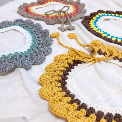 送料無料！レースのリボンつけ襟スタイ(イエロー) 送料無料！レースの