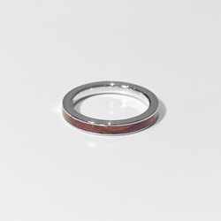 line ring S  silver925 ローズウッド　華奢　指輪　ﾘﾝｸﾞ　木製 1枚目の画像
