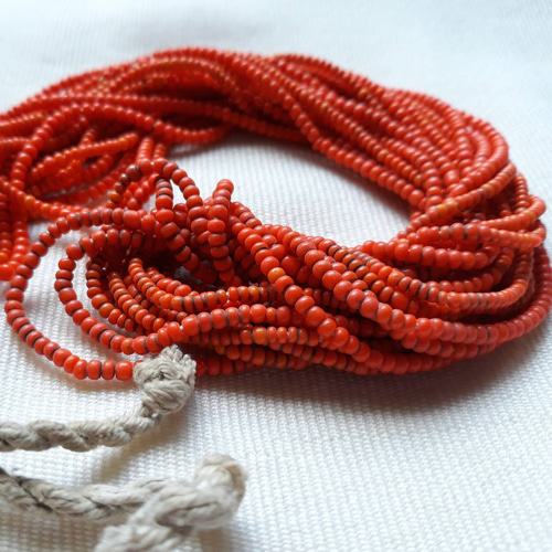 ナガ族オールドビーズ オレンジ(極小) ビーズ up to you! 通販