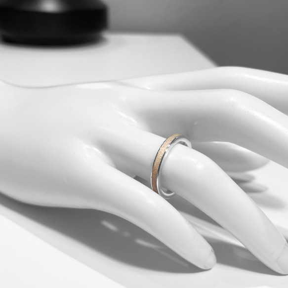 line ring S  silver925 メイプル　華奢　指輪　ﾘﾝｸﾞ　木製 5枚目の画像