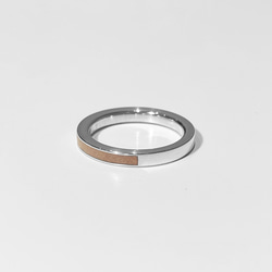 line ring S  silver925 メイプル　華奢　指輪　ﾘﾝｸﾞ　木製 3枚目の画像