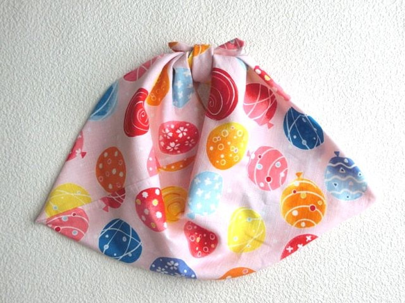 あずま袋（中サイズ）水風船　水ヨーヨー　ピンク　夏祭り　かごバッグの中見え防止に　 1枚目の画像