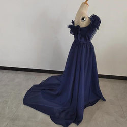 定制派對禮服 清爽柔和的藍色 奢華意大利緞面 絲綢 優雅 第3張的照片
