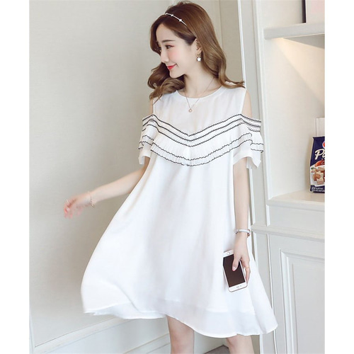 746ワンピース レディース 肩出しワンピース きれいめ 夏ワンピ