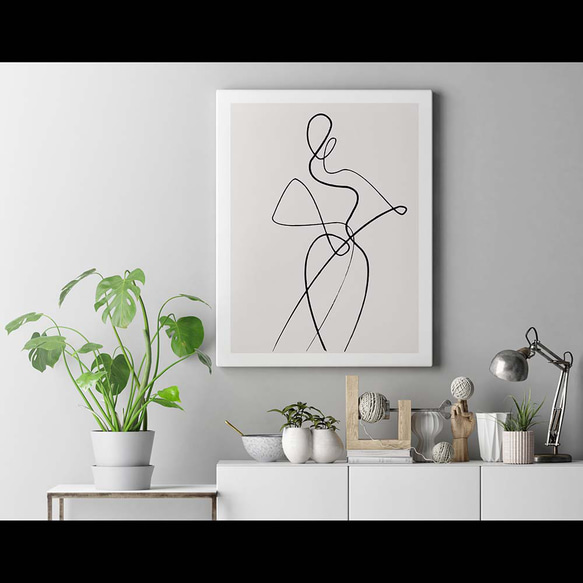 【0636】アートポスター　Woman Body Minimalist Drawing Art Print 2　北欧 2枚目の画像