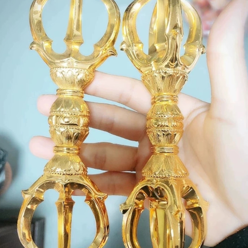 チベット仏教法器 真言宗 セット（小）鐘 金剛盤 独鈷杵 三鈷杵 五鈷杵