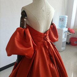 高質量！彩色禮服派對禮服兵馬俑V背美背絲帶/婚禮/招待會 第8張的照片