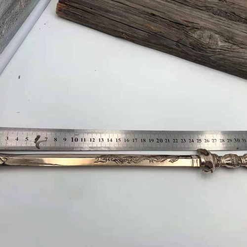 チベット仏教法器 真言宗 不動明王剣 金剛剣 密教法具 真鍮製