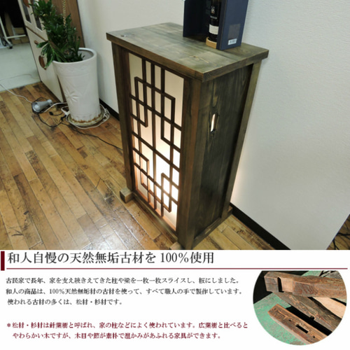 木製テクスチャーガラスフロアスタンド・行灯・あんどん・レトロ・アンティーク・ 木製テクスチャーガラスフロアスタンド・行灯・あんどん・レトロ
