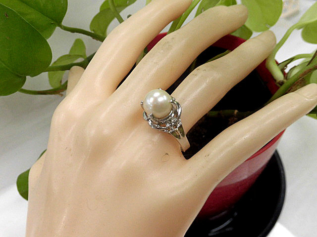 天然石 本真珠(パール)リング17号　　211221892