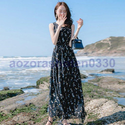 ツーピース スカート ロング ワンピース シフォン 韓国 半袖 シフォン ツーピース スカート ロング ワンピース 韓国