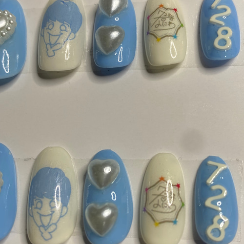 オーダーネイルチップ 推しネイル なにわ男子 痛ネイル フルオーダー