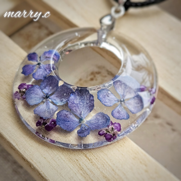 紫陽花～* 大ぶりネックレス　marry.c's handmadeaccessory 1枚目の画像